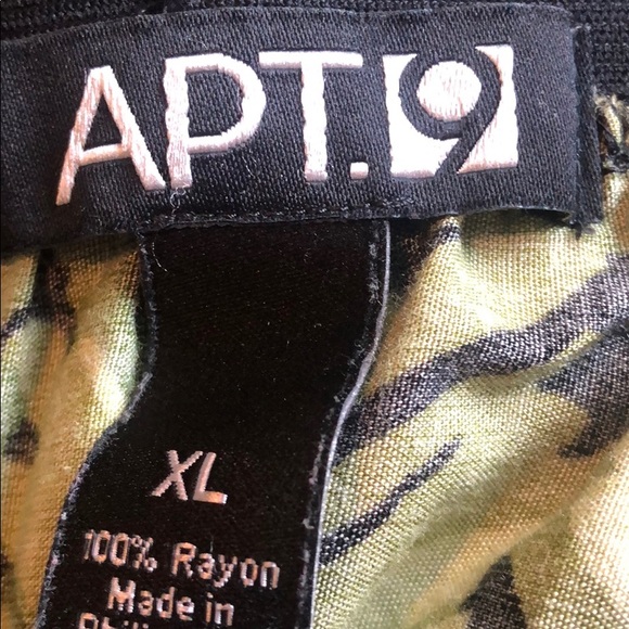 Apt. 9 Skirt Sz XL Elastic Waist Green/Black - Picture 4 of 4